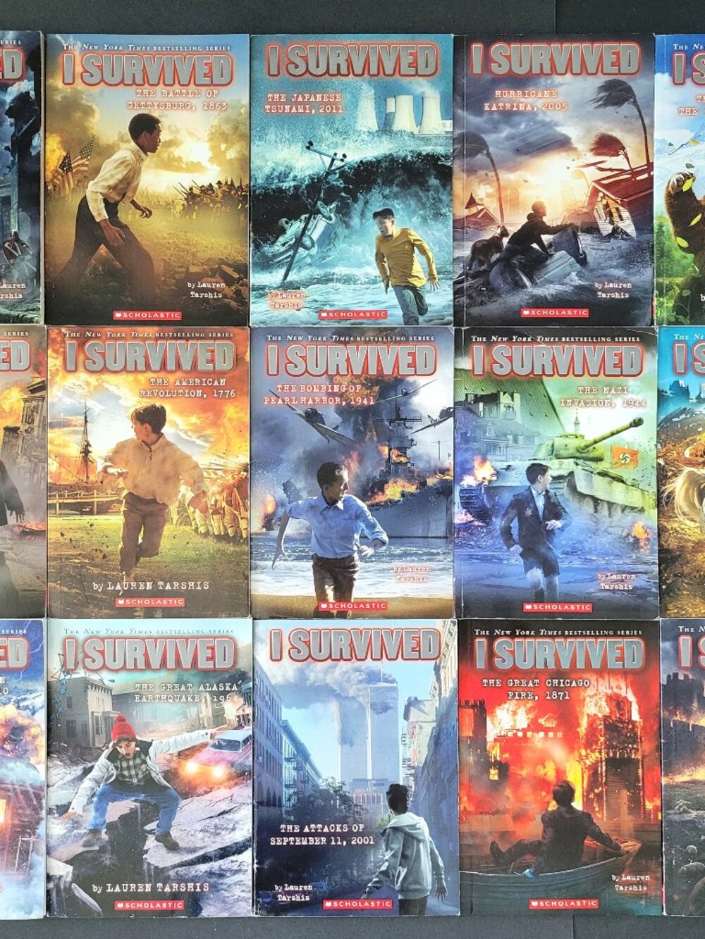 I SURVIVED SCHOLASTIC PAPERBACK BOOKS LAUREN TARSHIS NO DUPLICATES LOT OF 12